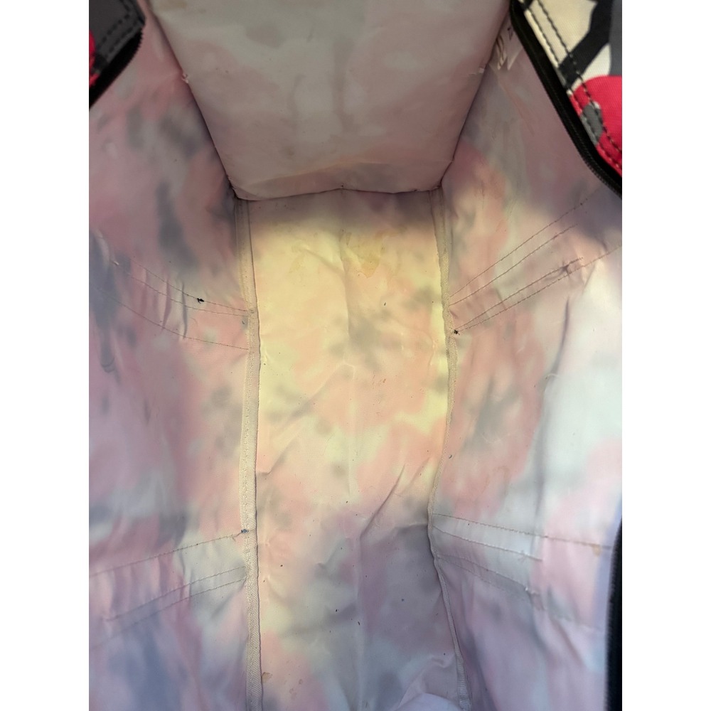 Thirty-One Zip-Top Organizing Utility Tote Red Grey Floral Multi Pocket Bag - Picture 9 of 9
